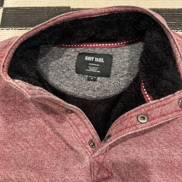 Red Quarter-Zip Sweatshirt with Contrasting Collar - Picture 2 of 5
